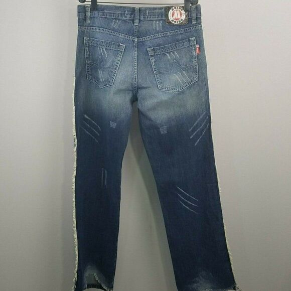 Mondo Denim Jeans Distressed Worn In Streetwear - Picture 3 of 11